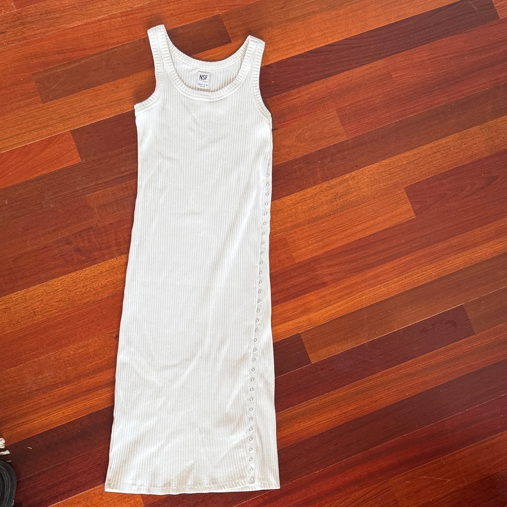 NSF Cream Ribbed Tank Top